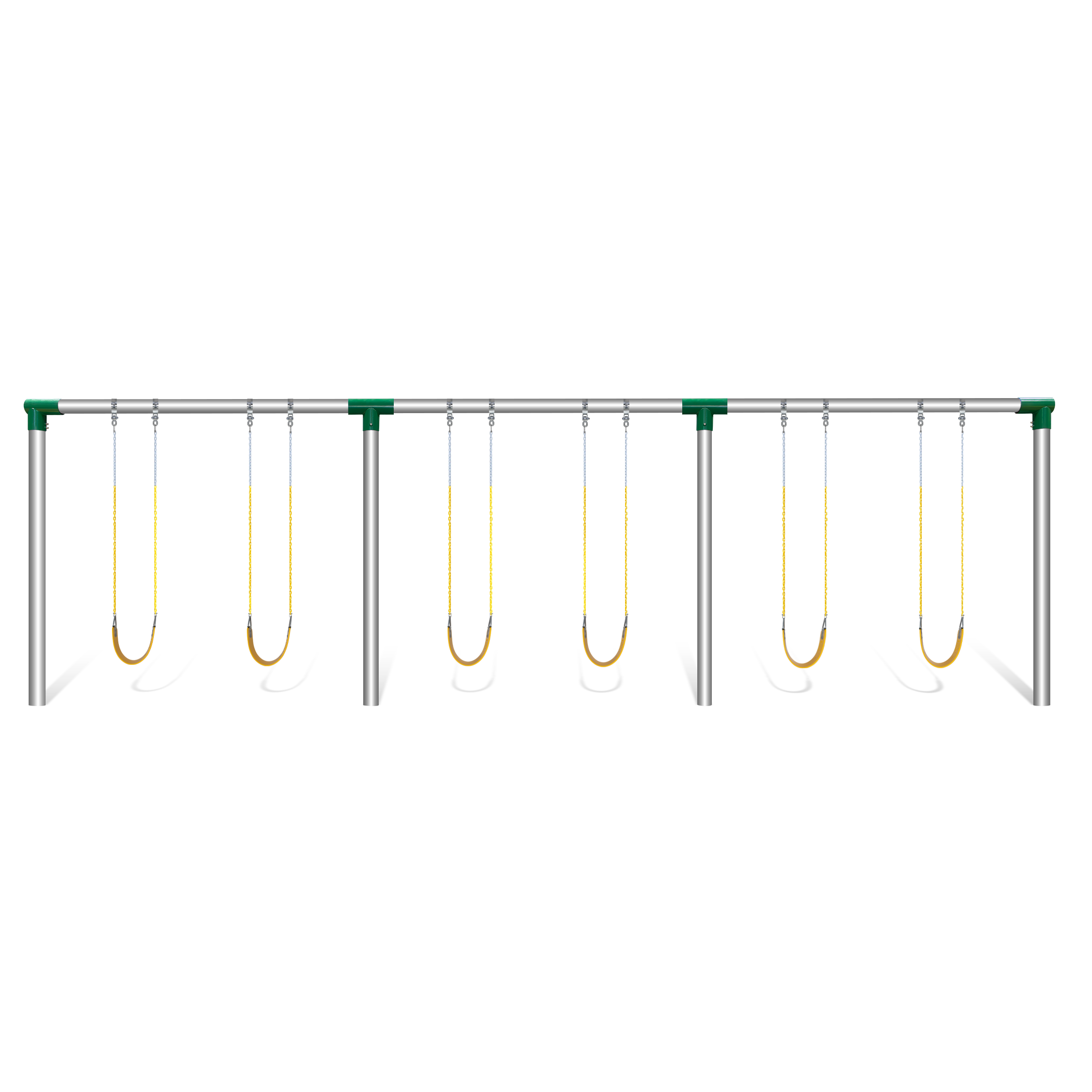 H5106 - 10 High 5 Swing Frame with 3 Bays and 6 Commercial Swing Seats