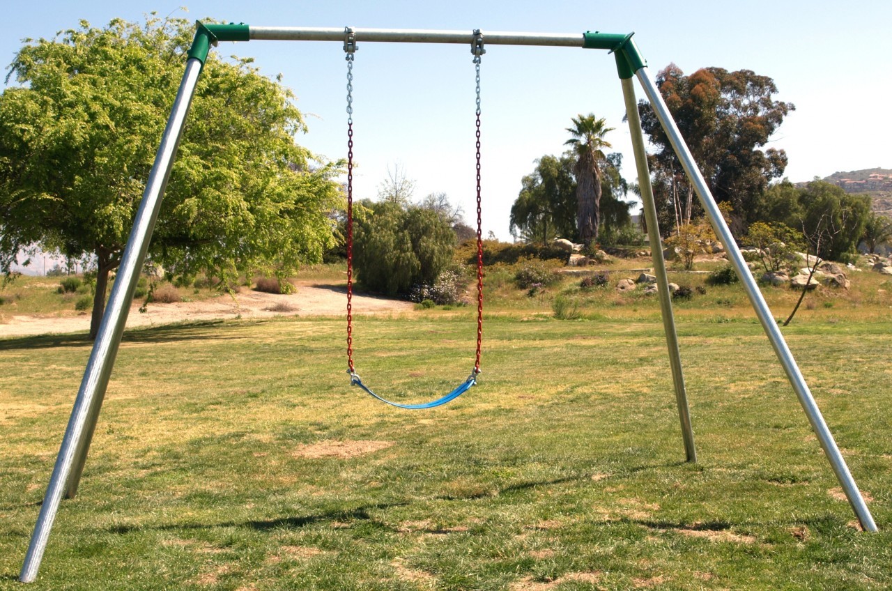 8' Tall Swing Set 1 Bay 1 Polymer Strap Swing Seat — Commercial