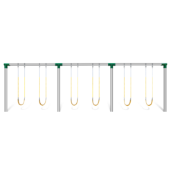 An image showing a 3 bay 6 swing seat 5 inch swing frame
