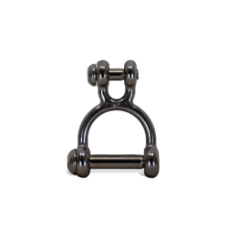 An image showing a stainless double clevis shackle.