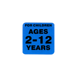 An image of a warning label that reads, "For children ages 2-12 years."