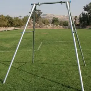 An image showing a swing set.