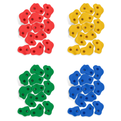 An image showing all colors of rock grips