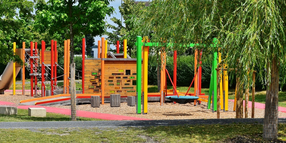 An image showing a playset in a park.