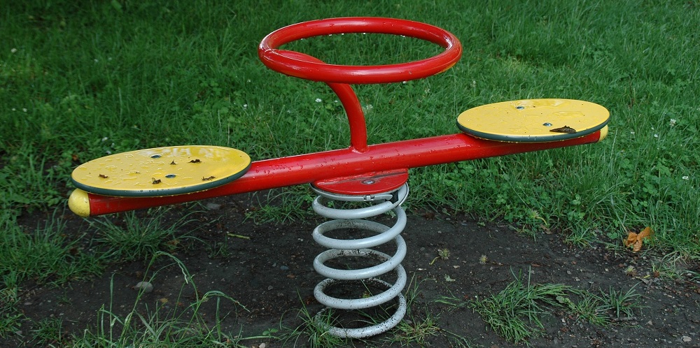 An image of a "teeter-totter" type spring rider.